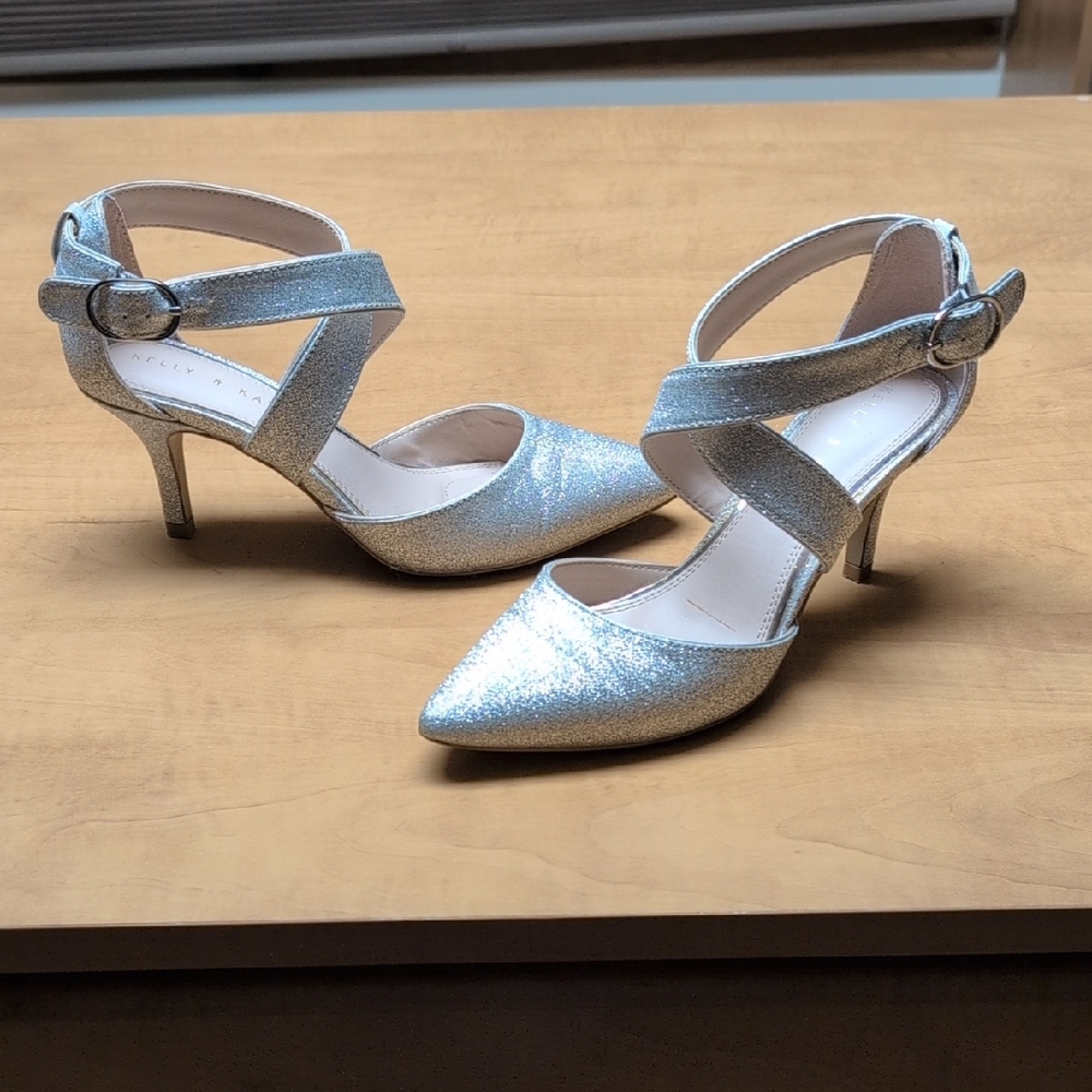 Kelly & Katie Silver Strappy Heels